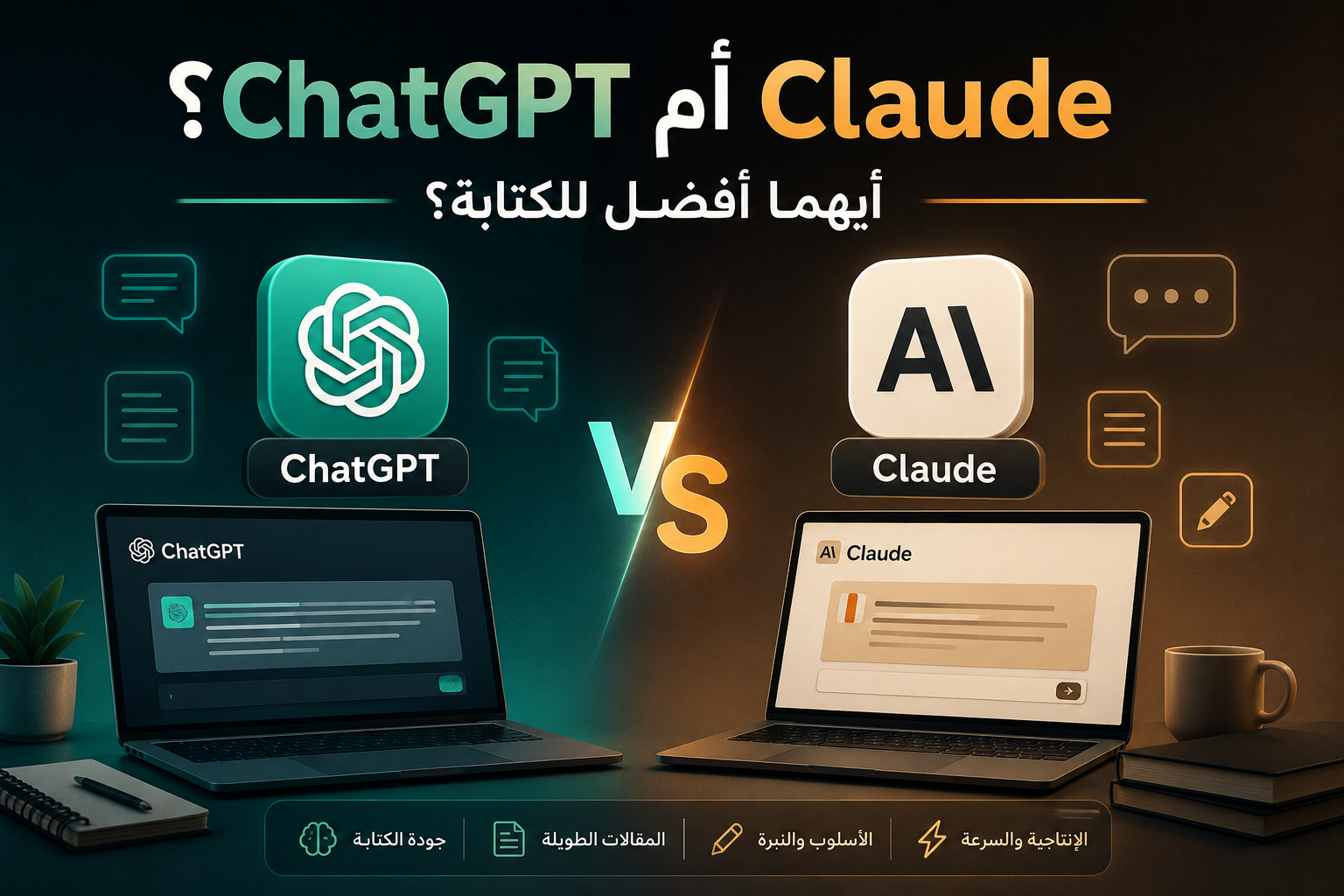 ChatGPT أم Claude؟ أيهما أفضل للكتابة؟